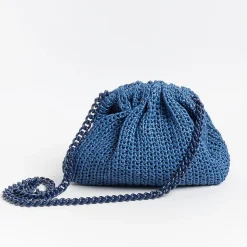 MARIA LA ROSA Clutch* - Shoulder Bag - Mini Game Crochet - Blue