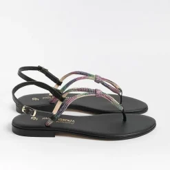 PAOLA FIORENZA Low Sandals* - Flat Thong Sandals - Ss2336 - Black
