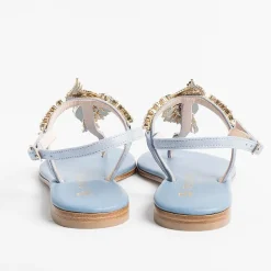 PAOLA FIORENZA Low Sandals* - Flat Thong Sandals - Fb955 Light Blue