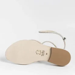 PAOLA FIORENZA Low Sandals* - Flat Thong Sandals Fd03 - Silver