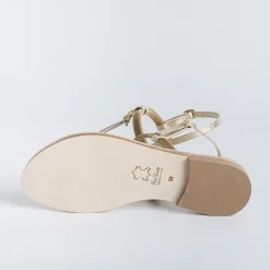 PAOLA FIORENZA Low Sandals* - Flat Thong Sandals - Bs05 - Platinum/Green