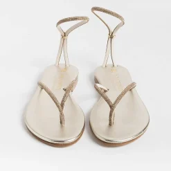 PAOLA FIORENZA Low Sandals* - Flat Thong Sandals Fd03 - Amber Platinum