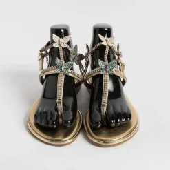 PAOLA FIORENZA Flip-Flops Sandals* - Flat Thong Sandals - Fb998 - Platinum Butterflies