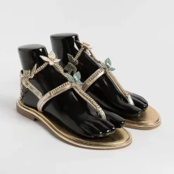 PAOLA FIORENZA Flip-Flops Sandals* - Flat Thong Sandals - Fb998 - Platinum Butterflies