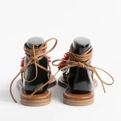 PAOLA FIORENZA Low Sandals* - Flat Thong Sandals - Ss2346 Red Leather