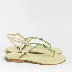 PAOLA FIORENZA Low Sandals* - Flat Thong Sandals - Ss2336 - Green