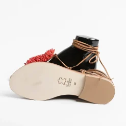 PAOLA FIORENZA Flip-Flops Sandals* - Flat Thong Sandals - Ss2346 Red Leather