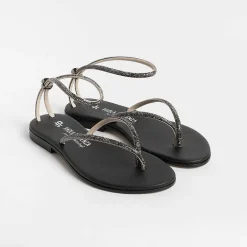 PAOLA FIORENZA Low Sandals* - Flat Thong Sandals Fd03 - Black