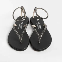 PAOLA FIORENZA Low Sandals* - Flat Thong Sandals Fd03 - Black