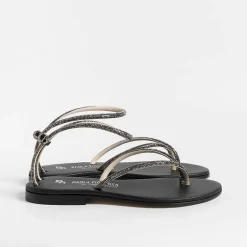 PAOLA FIORENZA Low Sandals* - Flat Thong Sandals Fd03 - Black