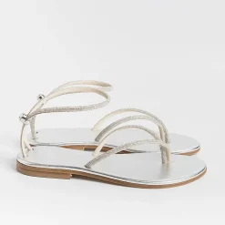 PAOLA FIORENZA Flip-Flops Sandals* - Flat Thong Sandals Fd03 - Silver