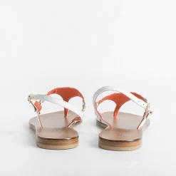 PAOLA FIORENZA Low Sandals* - Triangle Flat Thong Sandals - Coral