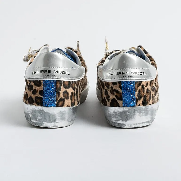 Philippe Model Paris Sneakers*Philippe Model - Sneakers Prld Lg01 - Parisx - Leopard Bluette