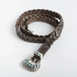 PUNTO VITA Belts* - Belt Pv1537 - Dark Brown / Turquoise