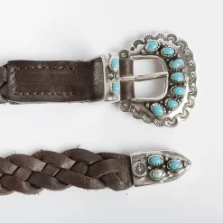 PUNTO VITA Belts* - Belt Pv1537 - Dark Brown / Turquoise