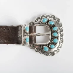 PUNTO VITA Belts* - Belt Pv1537 - Dark Brown / Turquoise