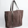 SACHET Tote Bags* - Shoulder Bag - 482 - Vintage Dark Brown Fabric
