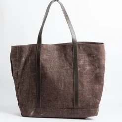 SACHET Tote Bags* - Shoulder Bag - 482 - Vintage Dark Brown Fabric